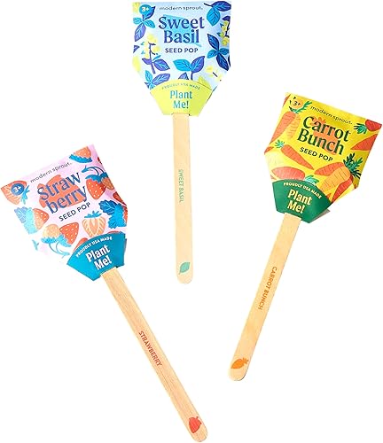 Modern Sprout Paletas de semillas, paquete de semillas de jardín, plantas de interior o exterior, semillas orgánicas, mezcla de verduras y hierbas