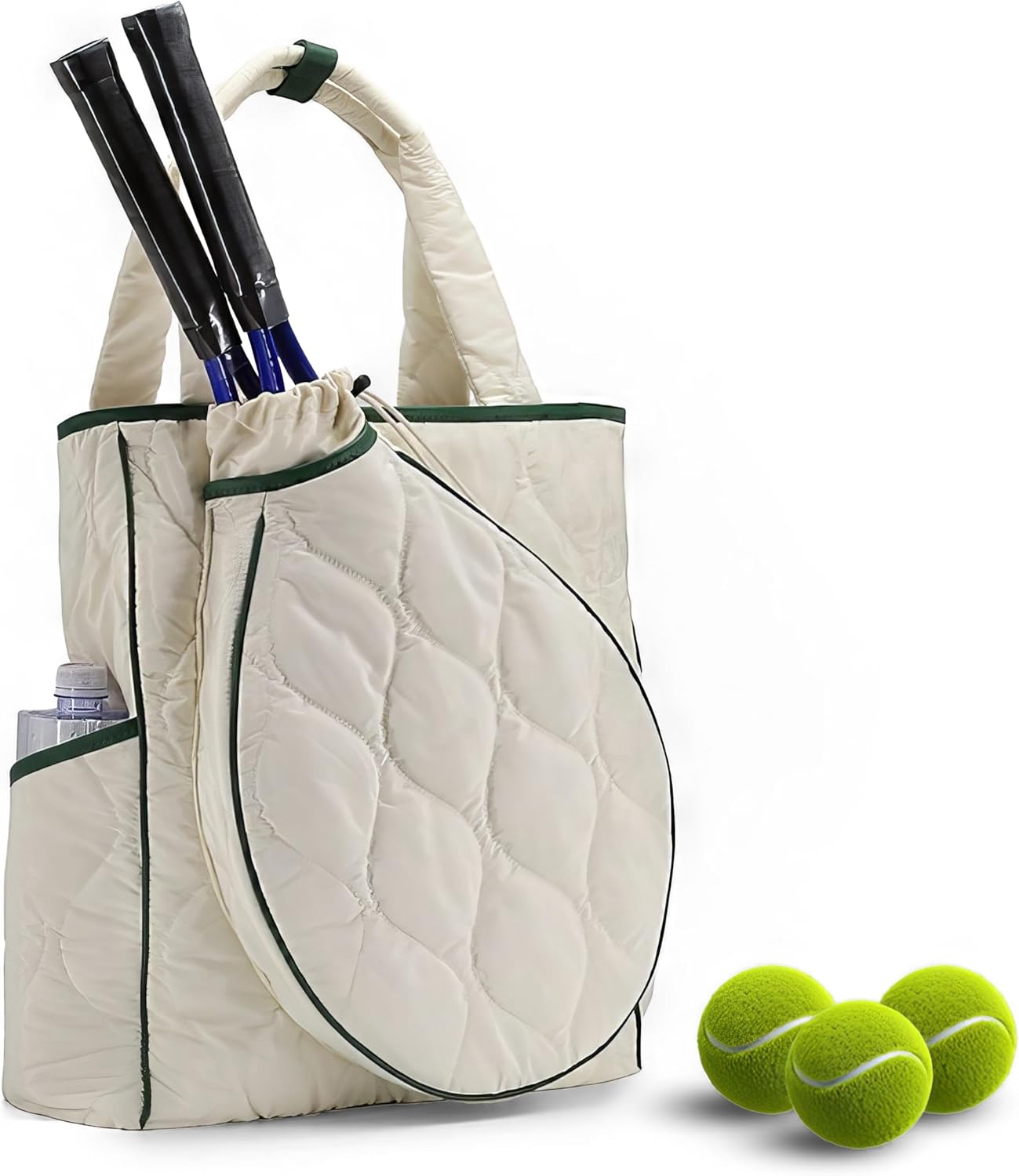 Tennis Bag for Women, Water Resistant Tennis Backpack, Tennis Racket Bags with 2 Side Pockets, Badminton Pickleball Paddle Bag, Holds 2 Rackets