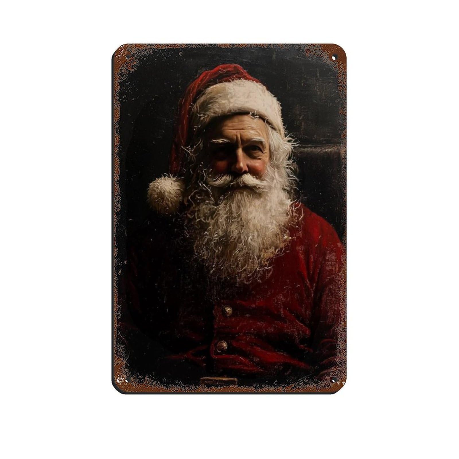 Old World Santa Claus Portrait, Gothic Christmas Decor Tin Sign Vintage Metal Pub Club Cafe Bar Home Wall Art Decoration Poster Retro 8x12inch(20x30cm)