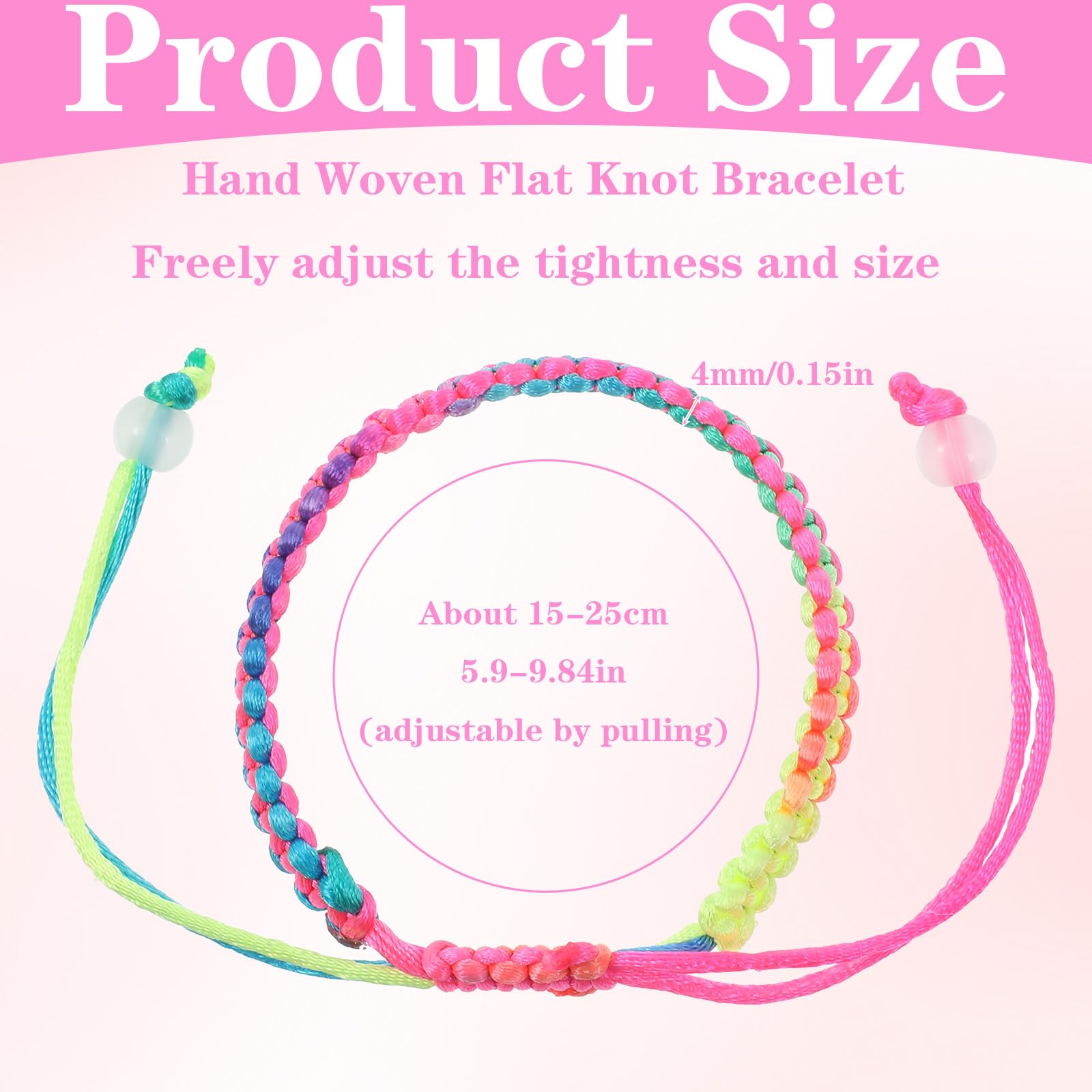 20 pulseras coloridas de la amistad, ajustables, para niños, pulseras tejidas, pulseras de la amistad para hombre y mujer