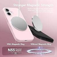 Vista 389 de GONEZ Funda de silicona para iPhone 15 Pro Max, compatible con Magsafe, protector de cámara + protector de pantalla, forro de microfibra suave Negro