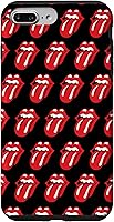 Vista 12 de Carcasa negra para iPhone 16 Rolling Stones Classic Tongue Logo Repeat