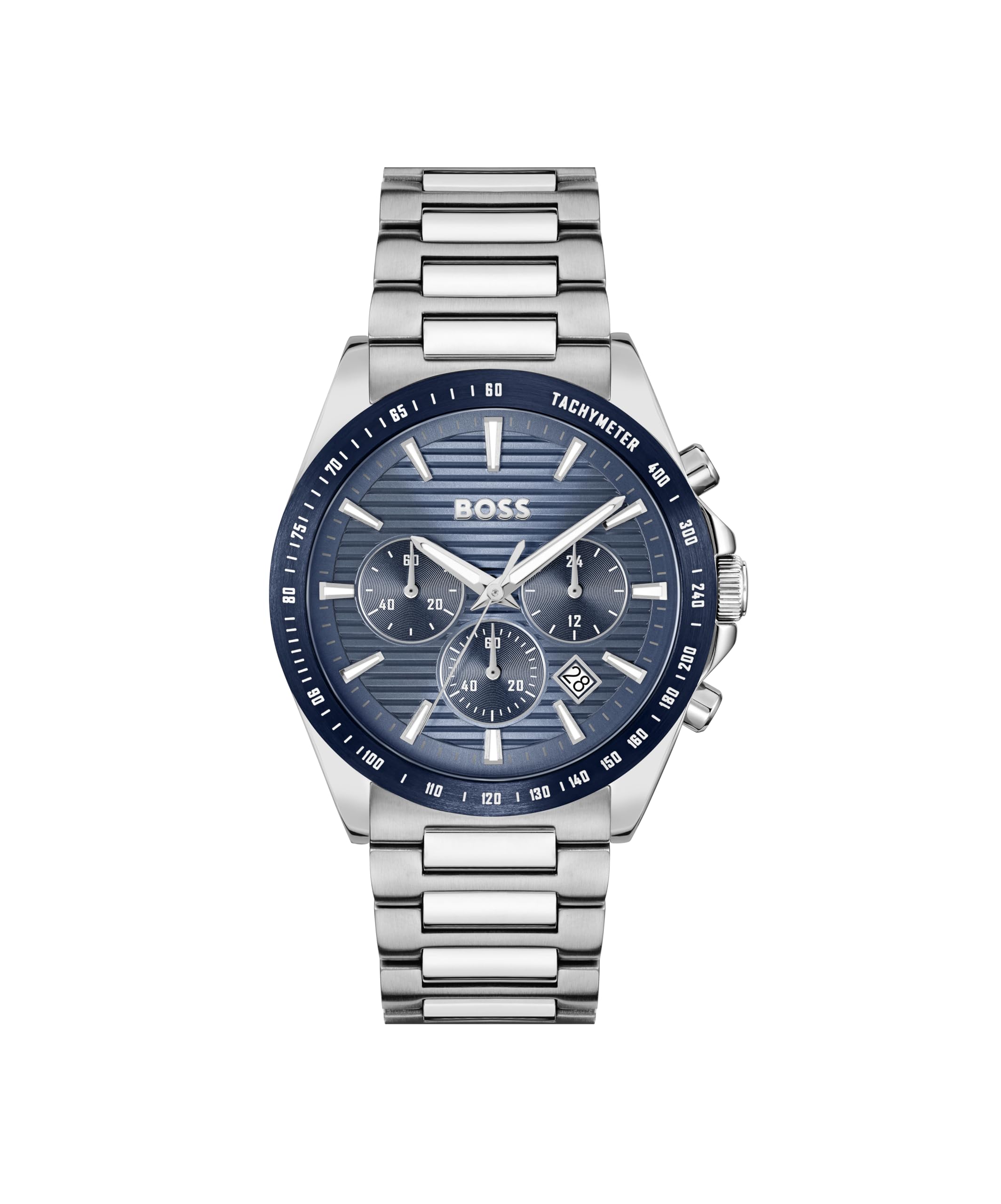 BOSS Chronograaf polshorloge voor heren, collectie Runner met armband van roestvrij staal of siliconen, zilverkleurig, Armband BOSS Chronograaf polshorloge voor heren, collectie Runner met armband van roestvrij staal of siliconen, zilverkleurig, Armband