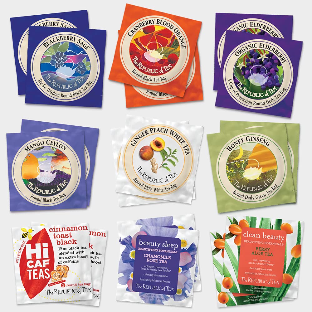 Amazon.com : The Republic of Tea Premium Assortment of Teas & Herbs, 50 Tea  Bags : Grocery & Gourmet Food