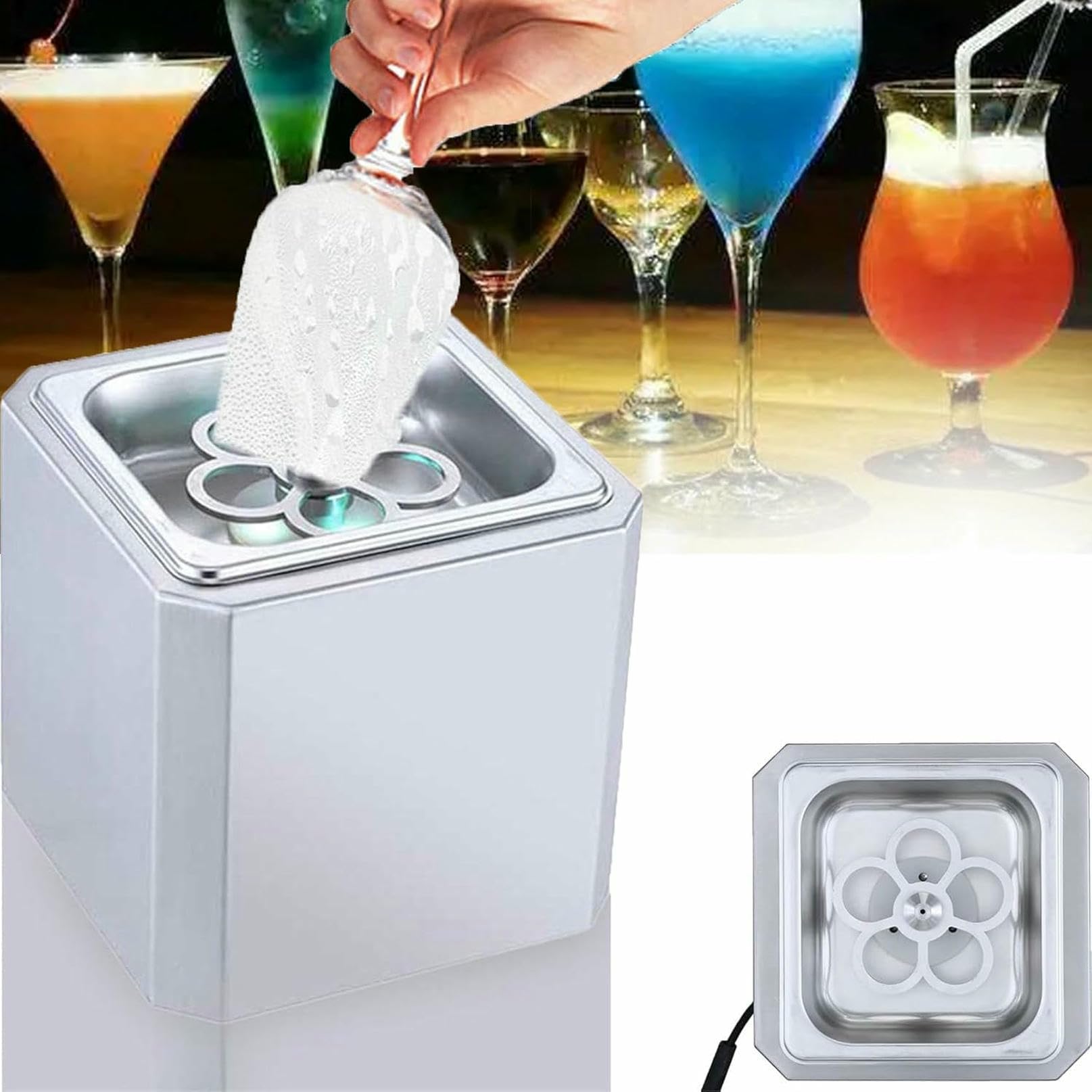 Glas-Kühler, Mini-CO2-Glas-Kühler, Gefrierschrank, sofortige Kühlung Ihrer Gläser in Sekunden für Bar, Restaurant, Küche