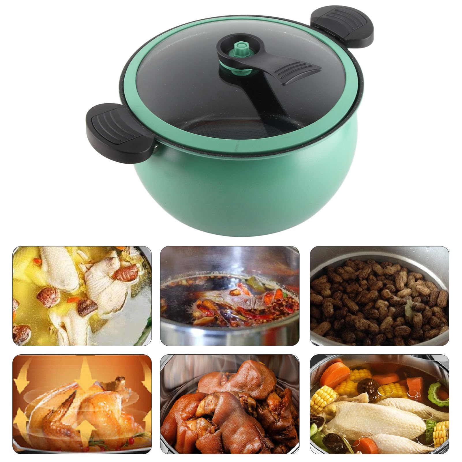 Goshyda Microolla a Presión Antiadherente de Gran Capacidad de 4,0 L, Olla de Sopa a Micropresión Multifuncional para Guiso de Arroz, Cocción Eficiente y Rápida para Cocina, Compatible con Estufa de