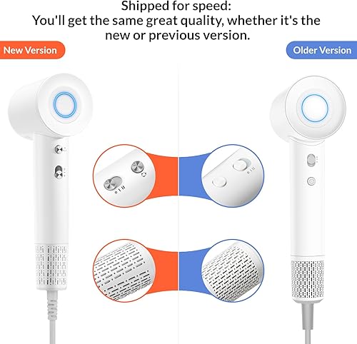 Miniatura 7 de Secador de pelo, secador de pelo iónico con difusor, secador de pelo pequeño de bajo ruido sin escobillas de alta velocidad, diseño