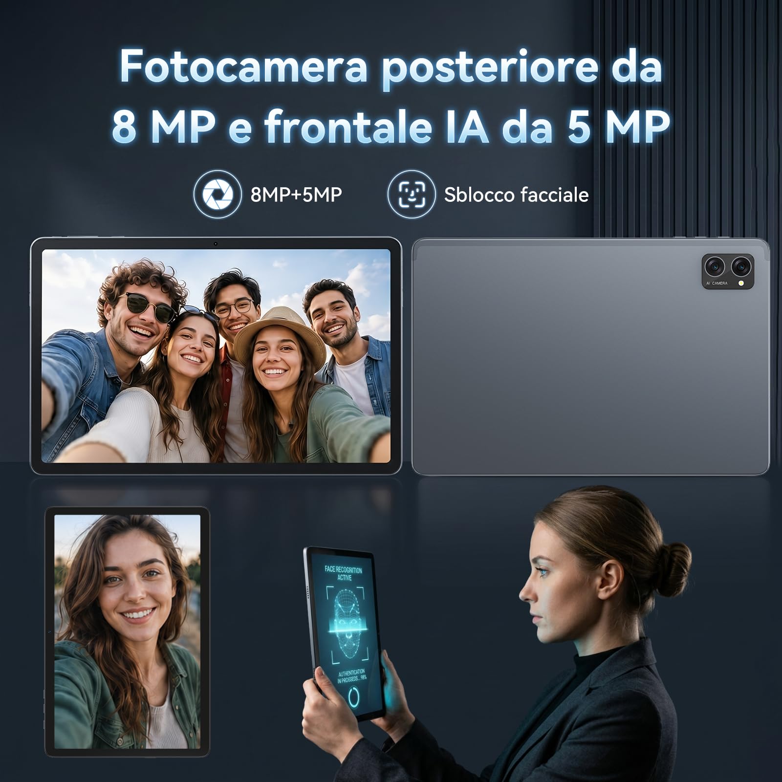 TABWEE Android 16 Tablet in Offerta, 24 GB + 256 GB (2 TB TF) | Tablet con Tastiera e Penna, Gemini AI , Widevine L1, Tablet 10 pollici, 8 MP+ 5 MP, Face ID, GPS (Garanzia di 4 Anni)