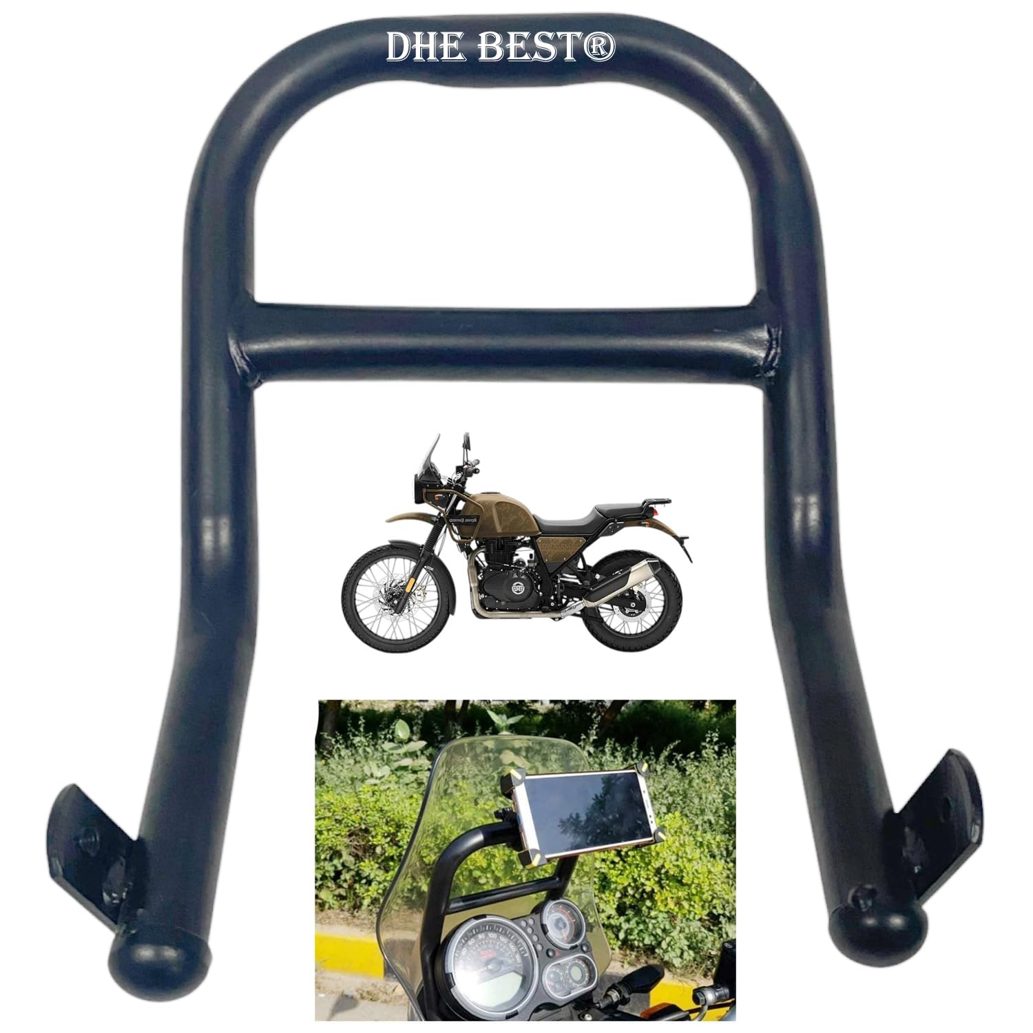 Dhe Best Bike Premium Smartphone Mount GPS Frame Mount Holder BS3/BS4 Model 2015 to 2023 Suitable for RE Himalayan-image-18