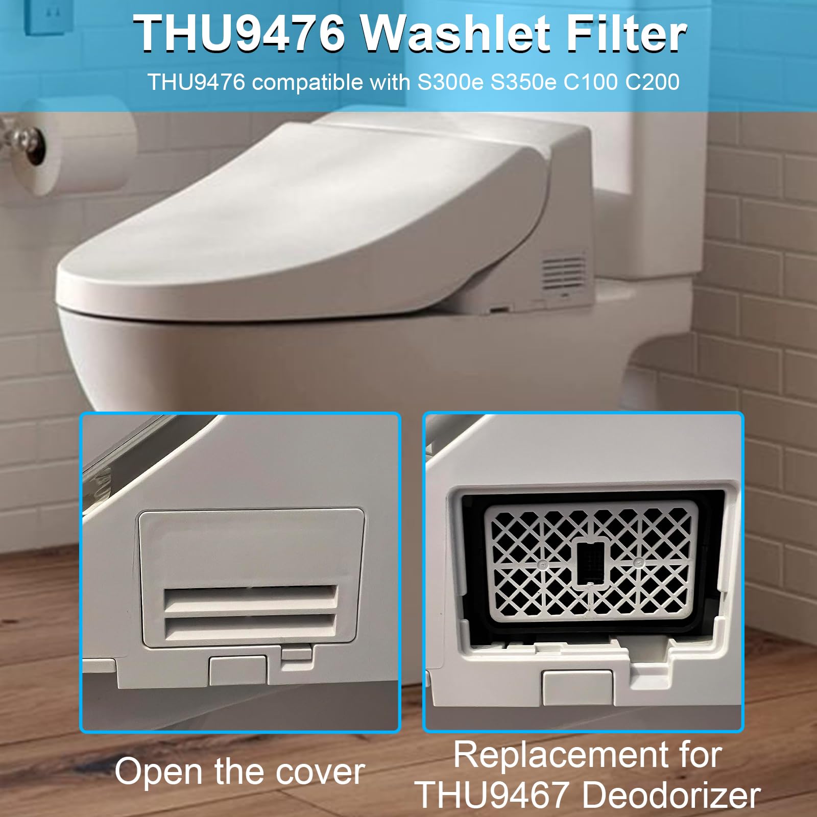 THU9476 Filtro Deodorante Per WC - Compatibile Con S300, S350E, S500E, S550E - Confezione Da 2