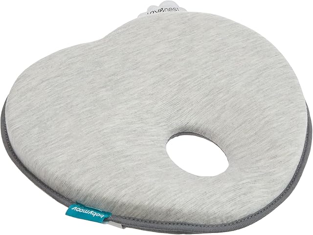 Babymoov Lovenest Original Smokey Anatomical Head Support, Made in Europe from Organic Cotton