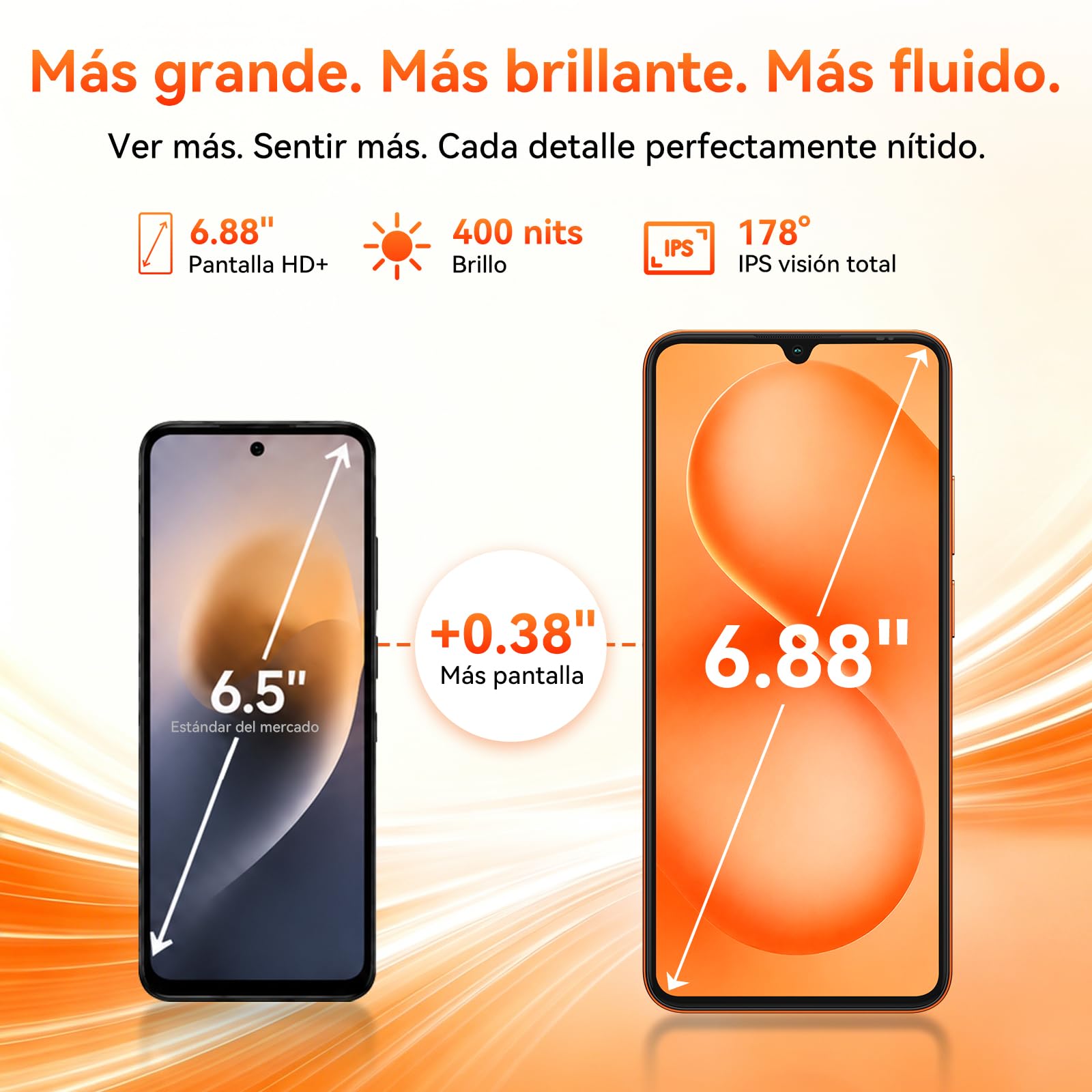Blackview 6,88" HD+IPS Wave 10C Moviles Baratos Android 16 Smartphone, 32MP+13MP, 16GB+128GB/1TB, 5000mAh,4G Telefono Movil Triplo Slot per Schede, WiFi 5/3,5mm/FM/OTG,3 Anni Garanzia