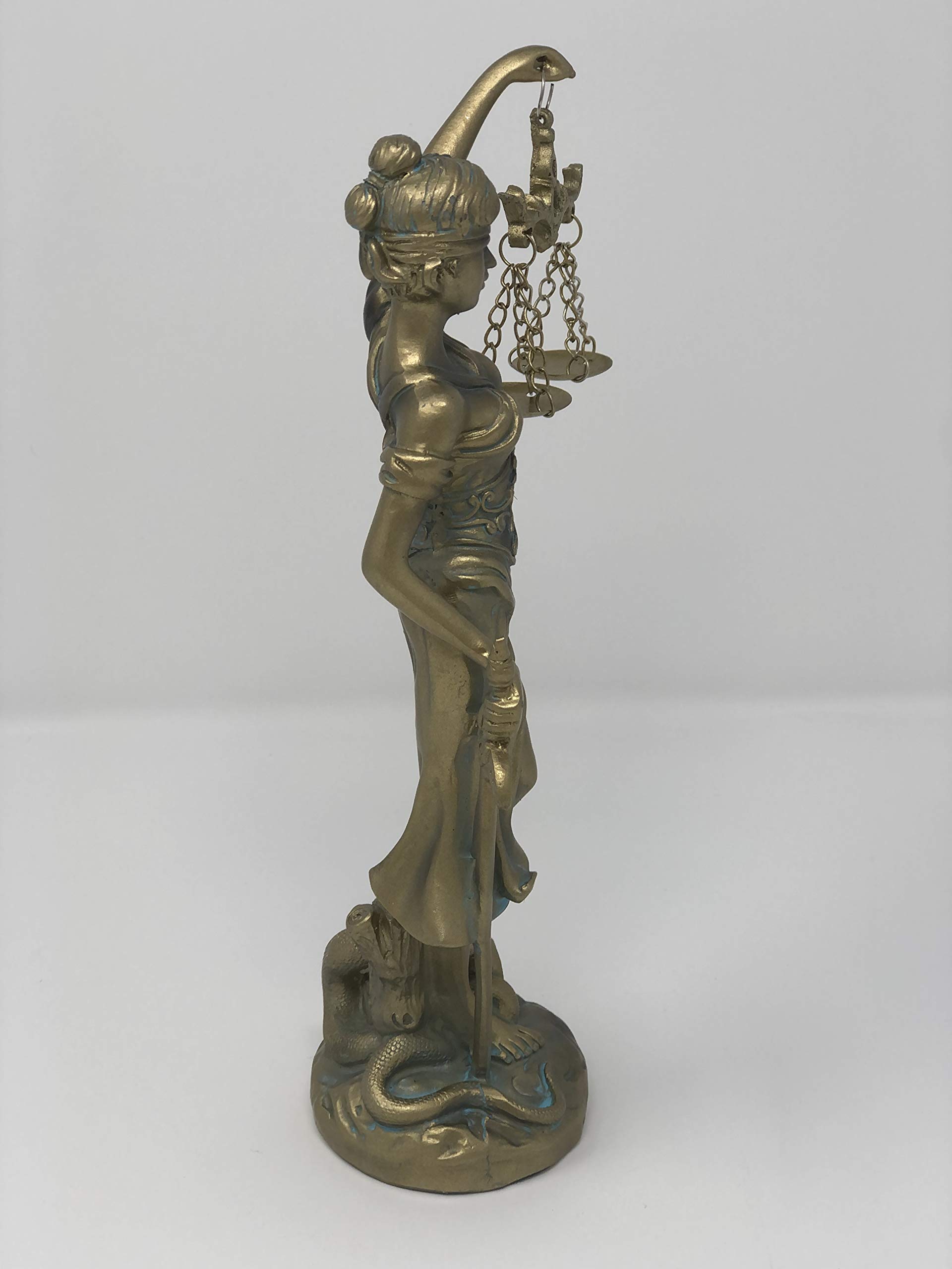 YOUNI - Lady Justice Statue - Greek Roman Goddess of Justice - Blindfold, Beam Balance, and Sword (Bronze) - Image 3