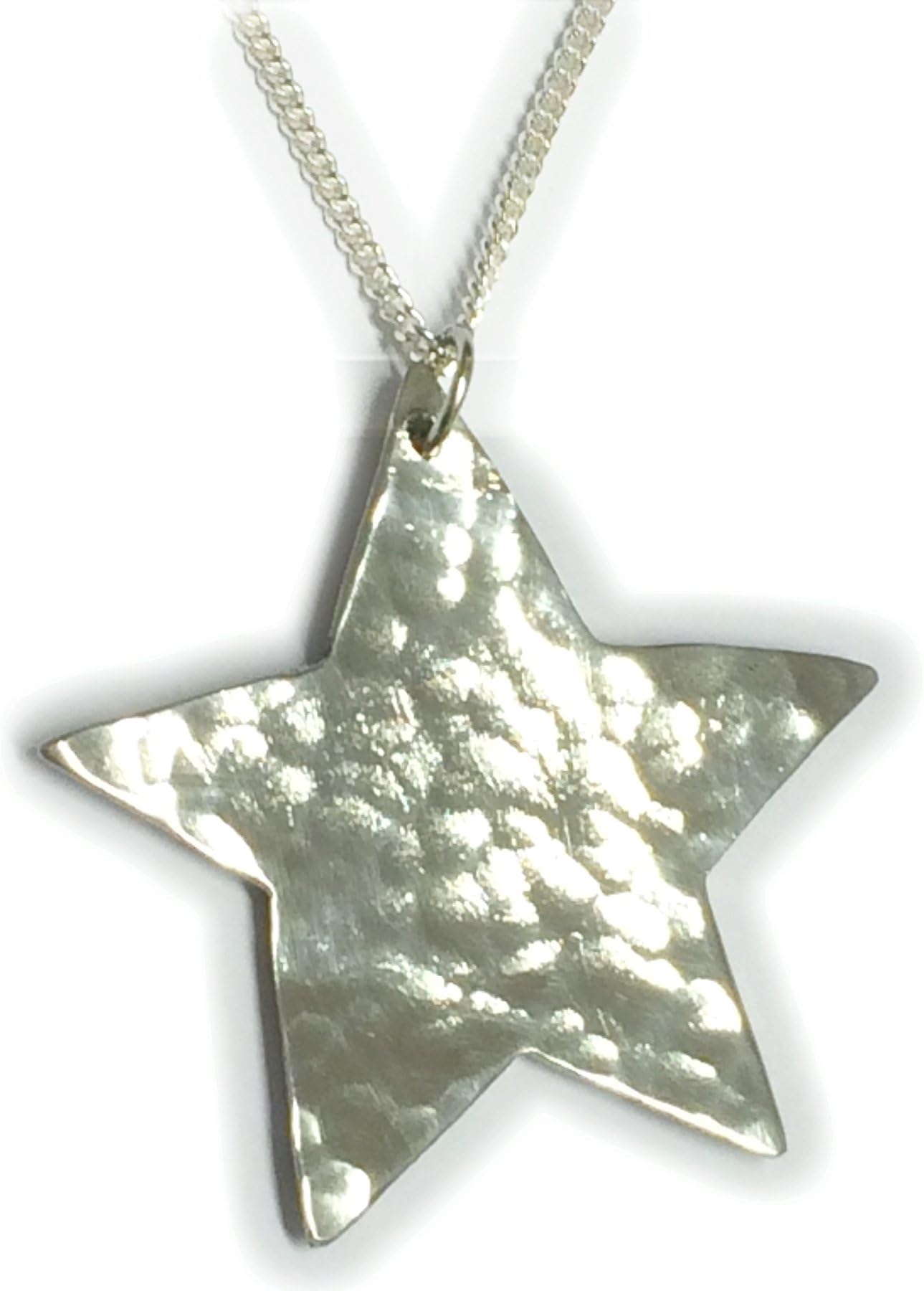 Beaten Tin Star Pendant. 10th Anniversary Gift