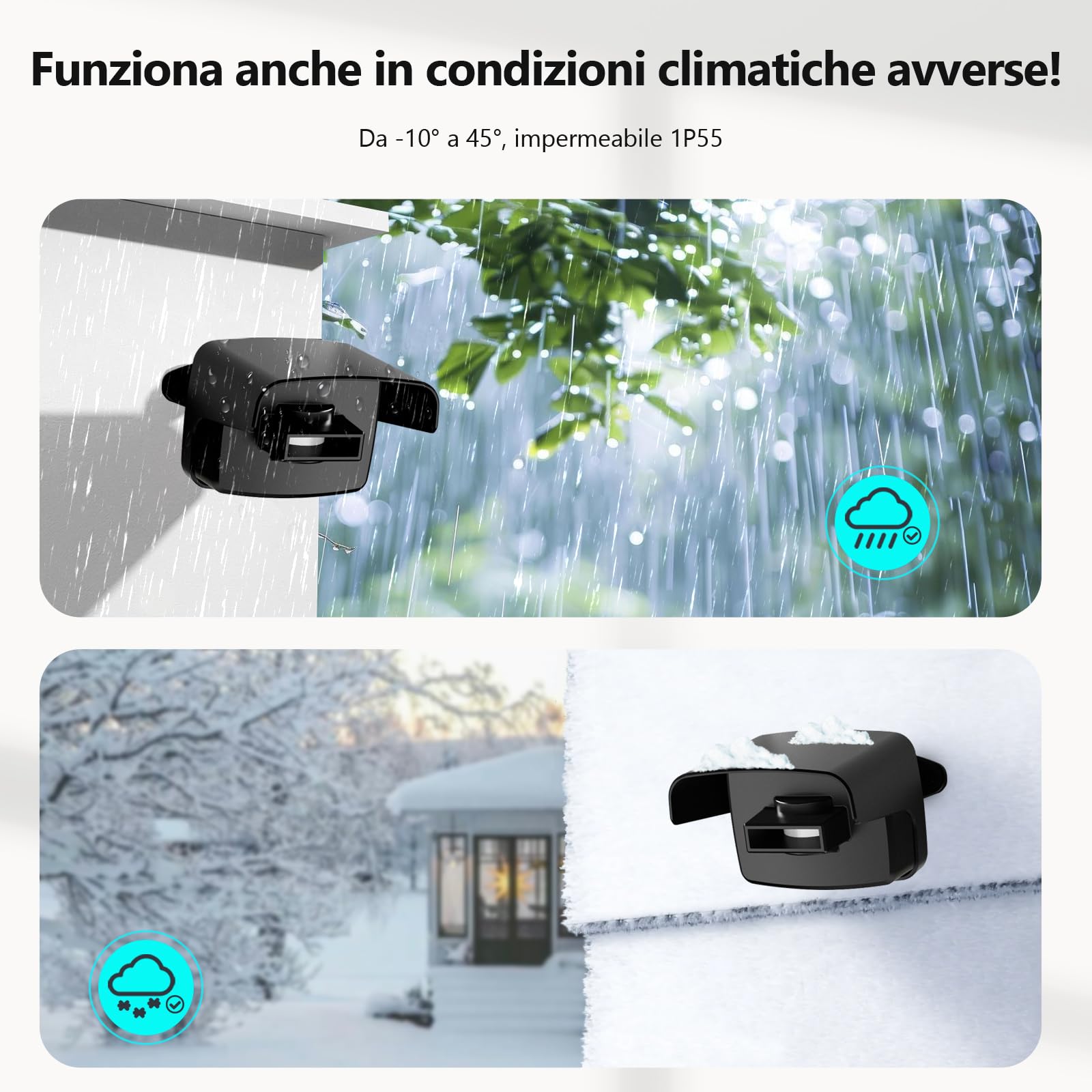 PHYSEN Sensor de Movimiento con Sonido, Sistema Alarma de Entrada Impermeable, Detector de Movimiento inalámbrico, Timbre de Alarma, Alarma de Seguridad, Alarma de Seguridad para Garaje/hogar/Patio