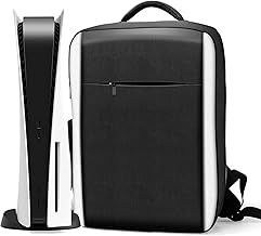 Hozee Game Console Bag, Nylon Fabric Backpack Game Console Durable Carry for PS5