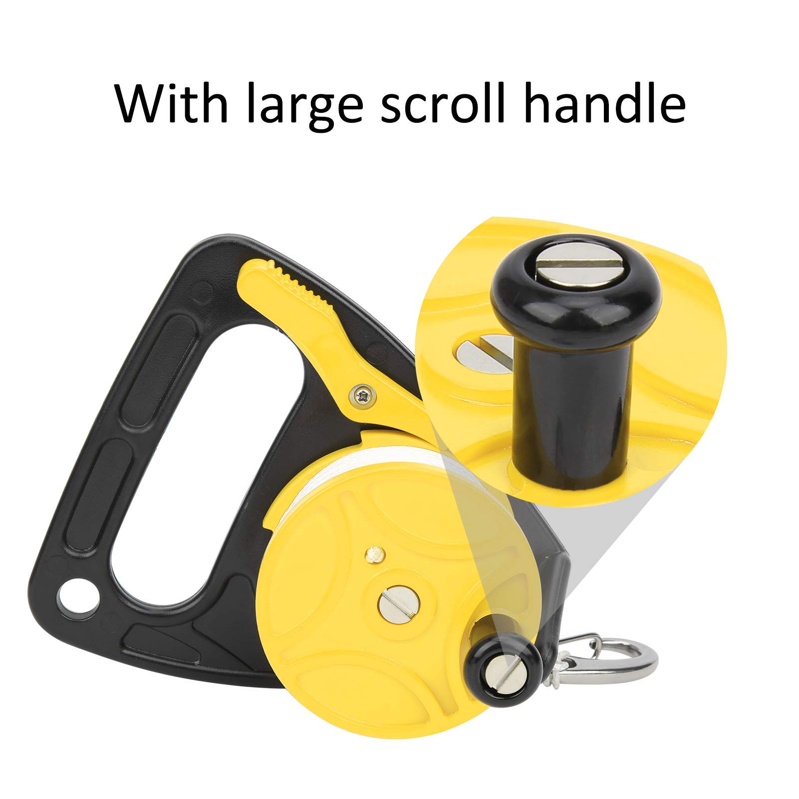 Alomejor Ancla de Kayak de Carrete de Buceo de 150 pies con posición de Tarjeta de Mango combinación de Cuerda de PP para Seguridad Buceo Submarino Snorkel
