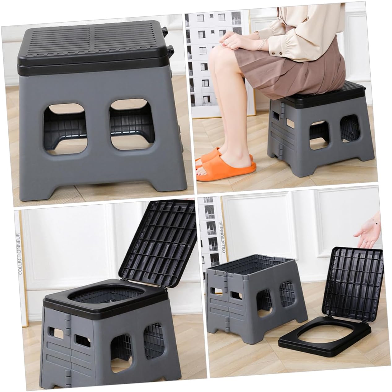 BESPORTBLE Foldable Portable Toilet for Camping and Car Use PP Material Travel Potty Stool with Space-Saving Design Multipurpose Outdoor Hygiene with Included Garbage Bag