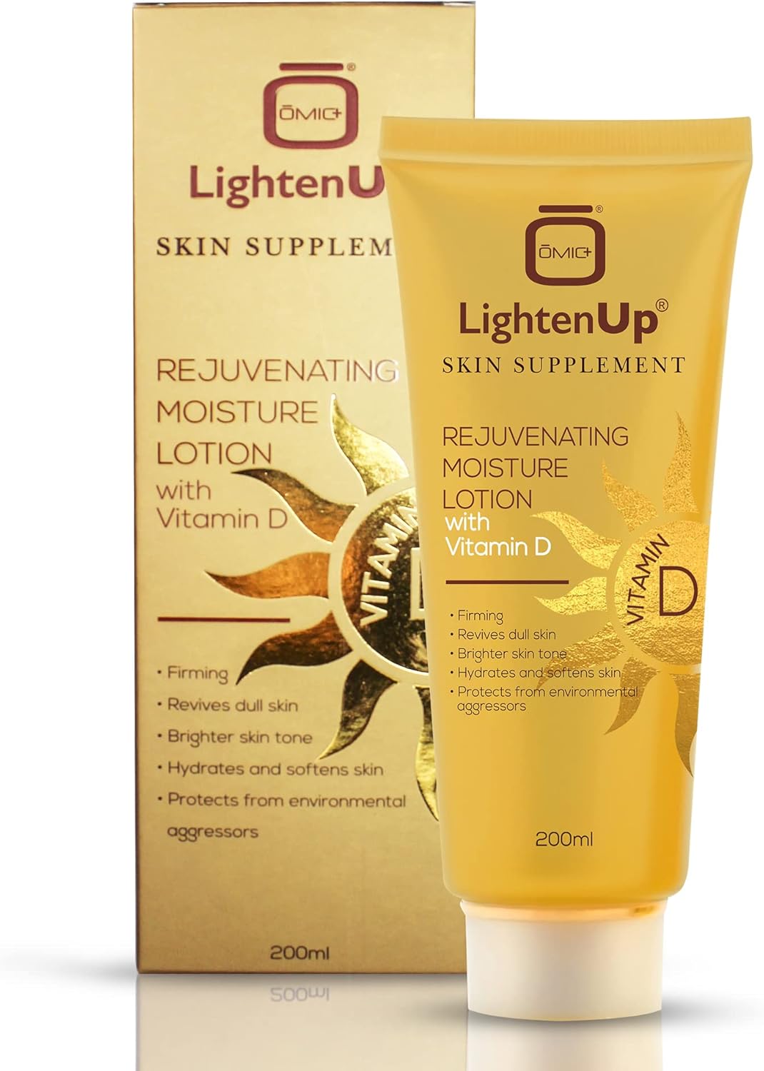 OMIC LightenUp Brightening Body Lotion for Men and Women – 200ml – Hydrating to Reveal Strong and Glowing Skin – With Shea Butter & Vitamin D
