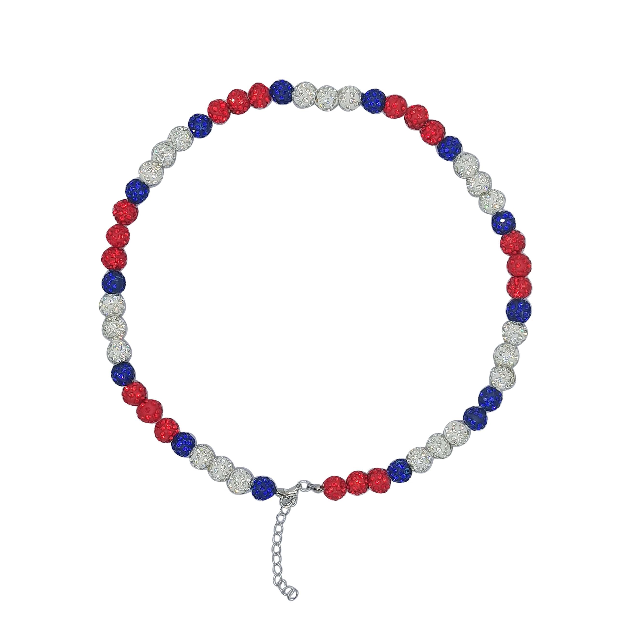 CJIAYUJEWIce Collection Necklace for Women Men Bling Baseball Bead Necklace Rhinestone Baseball Necklace Inspired Jewelry for Men Women Competitive Athletes Stylish Sports Accessory