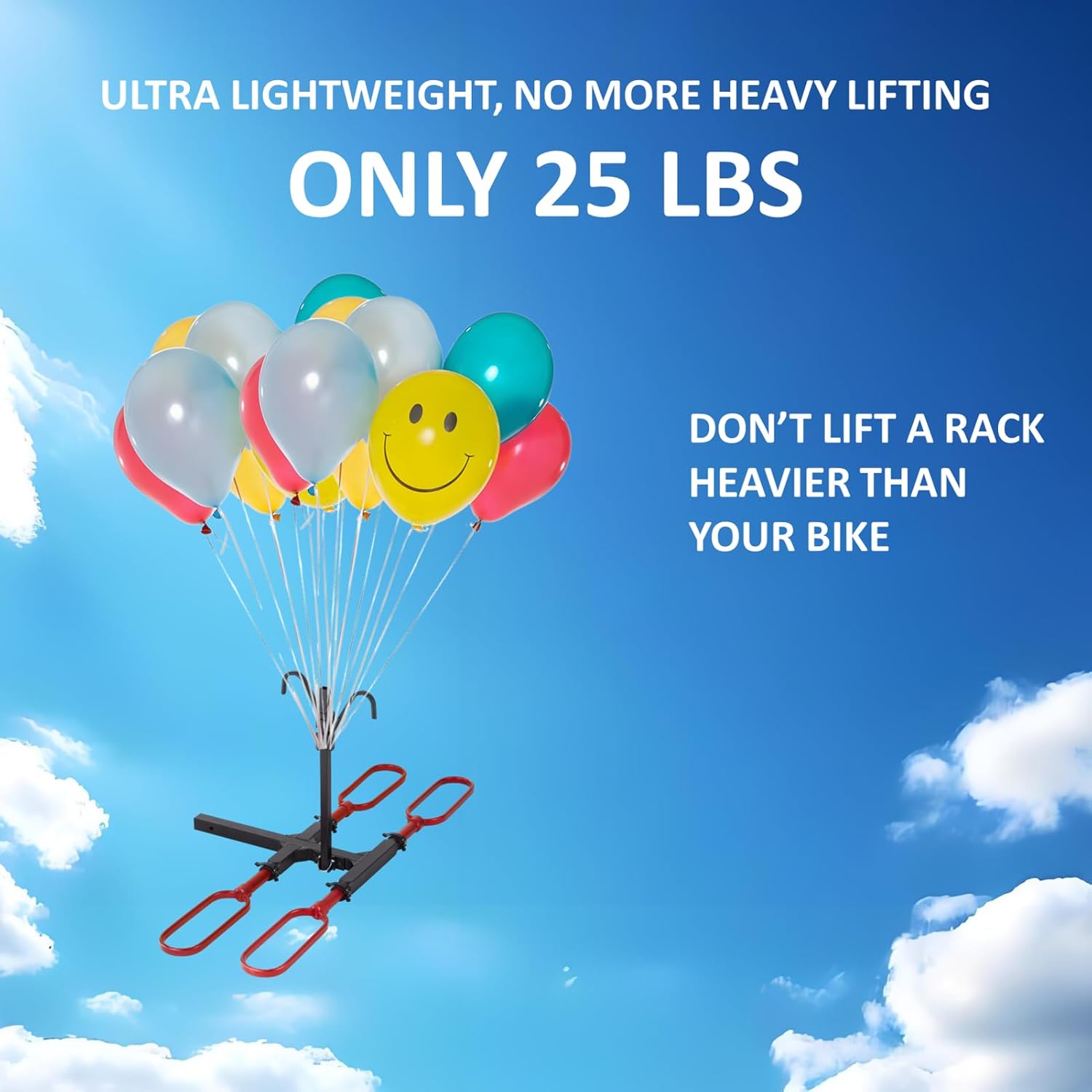 Trailer Hitch Bike Rack for Car 2 Bikes, E Bike Carrier Hitch Mount 2 Bike, Fat-Tire Ebike Rack for Tow Hitch, Fits 2" Inch Receiver for SUV Truck Rv Van (2 Bike - 200 Lbs Cap - Red)