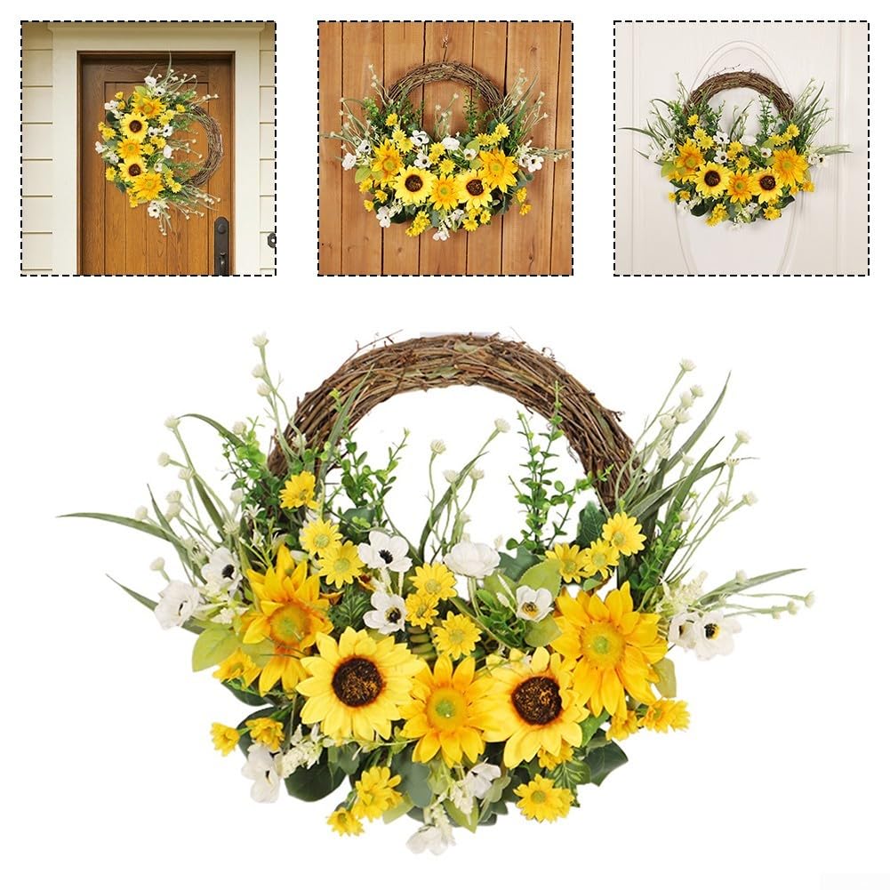 Ghirlanda Fiori Finti Seta 45x35cm Realistica