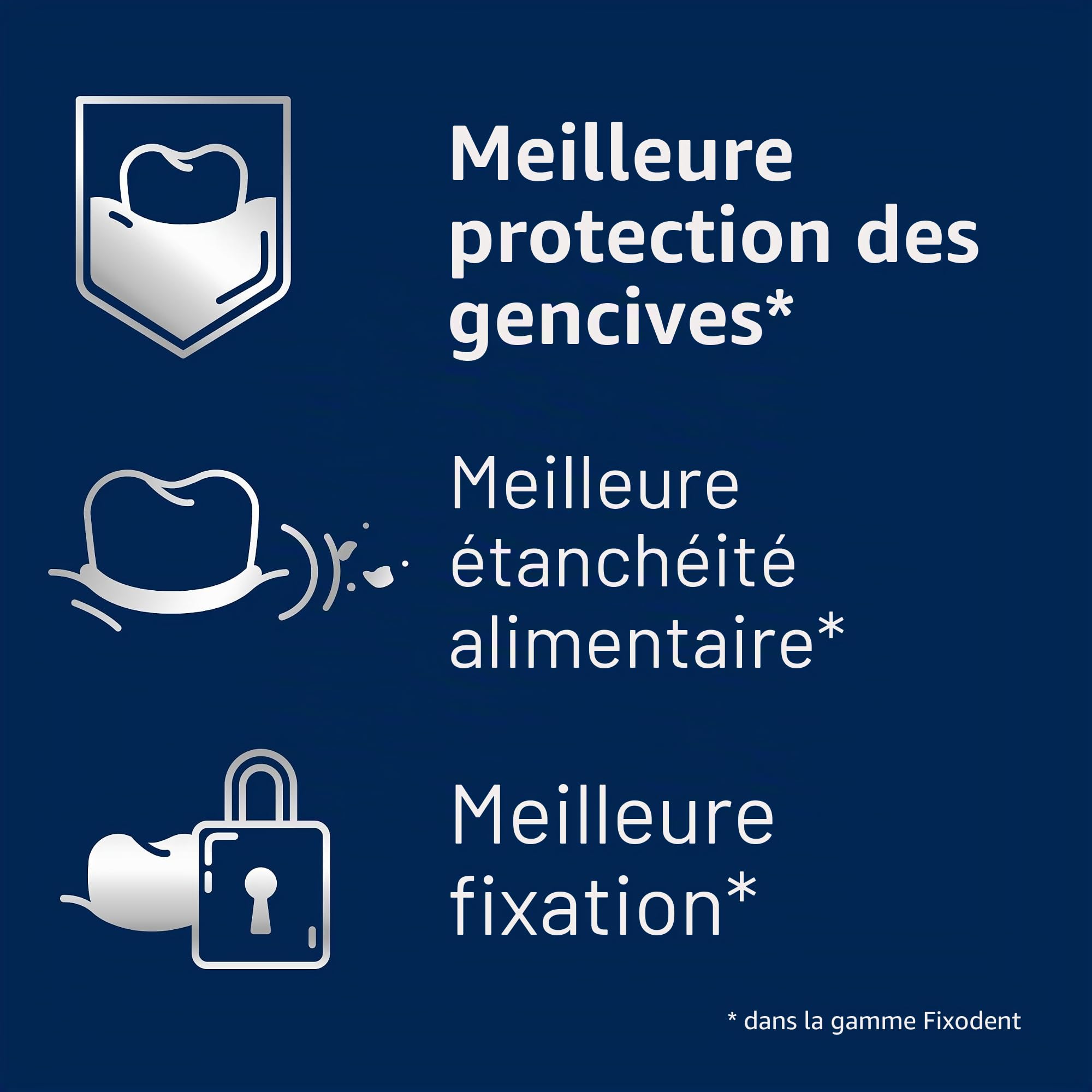 Fixodent Professional Ultimate Lot de 3 crèmes adhésives pour prothèses dentaires complètes et partielles, 51 g
