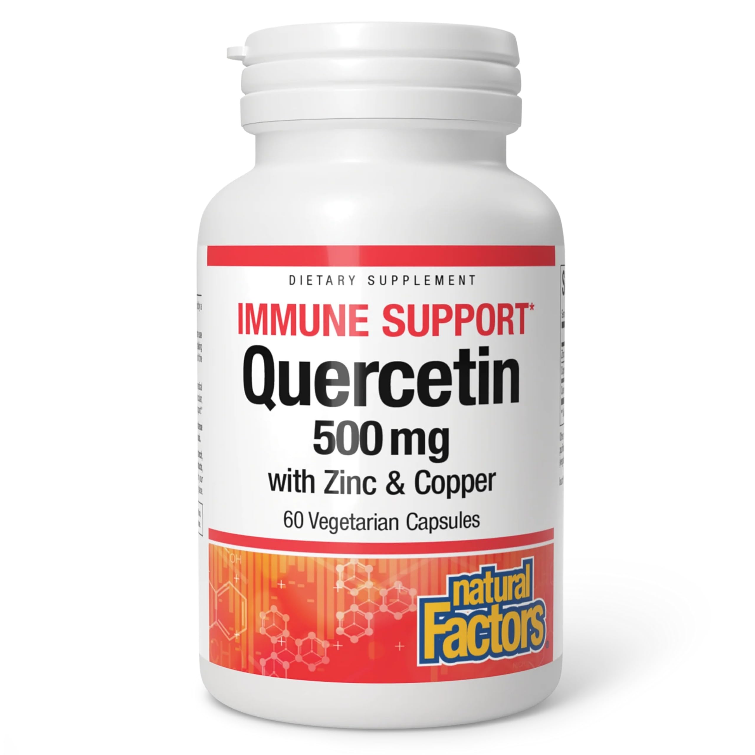 Natural Factors Quercetin with Zinc & Copper - Antioxidant Support Supplement Aids Sinus Health - Immune & Cellular Health Support Supplement - 60 Vegetarian Capsules (60 Servings)