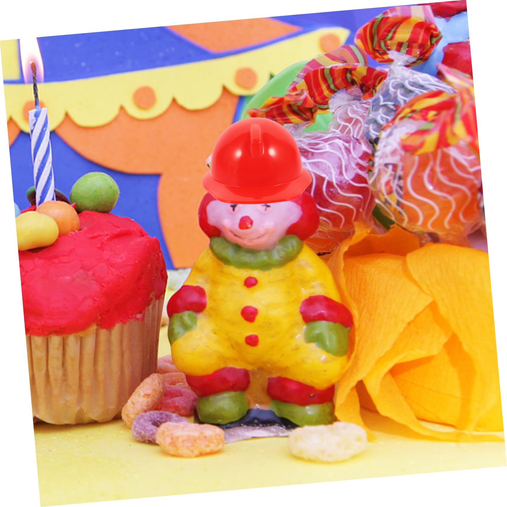 Mini Protector de Seguridad en Rojo, 20 Piezas, Plástico | Sombrero de Construcción Miniatura, Accesorio para Muñeca y Mascota, Uso Exterior y Espectáculos