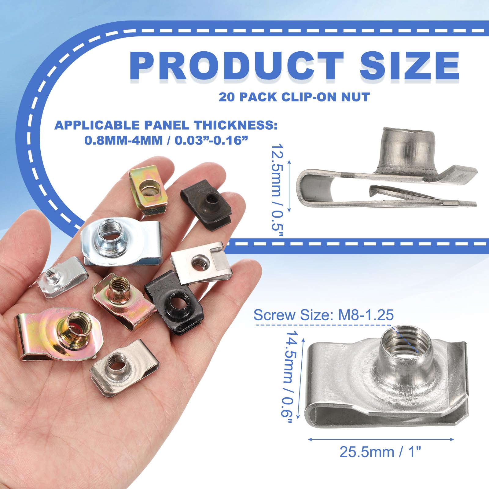 PATIKIL U-Style Clip-On Nut - Image 2