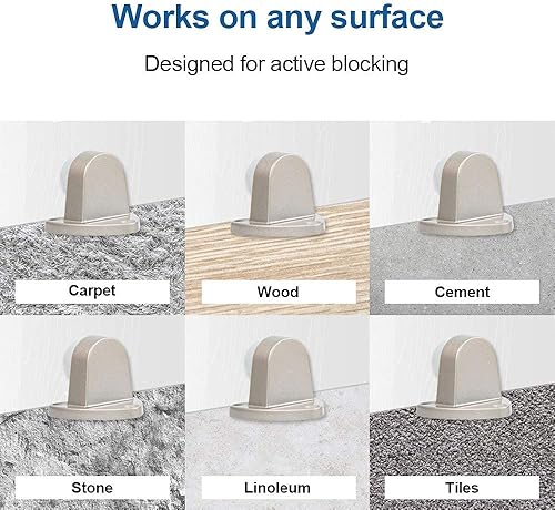 Miniatura 10 de CG PLUS Tapón para puerta de suelo con almohadilla de goma, tapón de puerta en forma de círculo, pared protectora (2.7 x 15 unidades, níquel