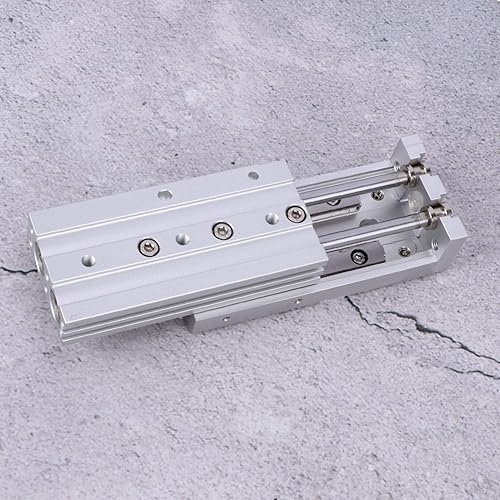 Miniatura 6 de Agatige Cilindro de riel de guía, MXS12 Cilindro neumático de carril de guía de doble eje Cilindro neumático de aire de guía de alta precisión Mini