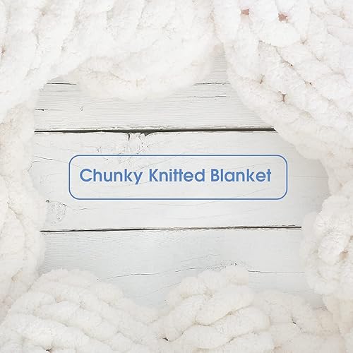 Vista 46 de HOMBYS Hilo de felpilla grueso y voluminoso para tejer a mano, hilo grueso y esponjoso para tejer a mano, hilo de felpa suave, paquete de 8