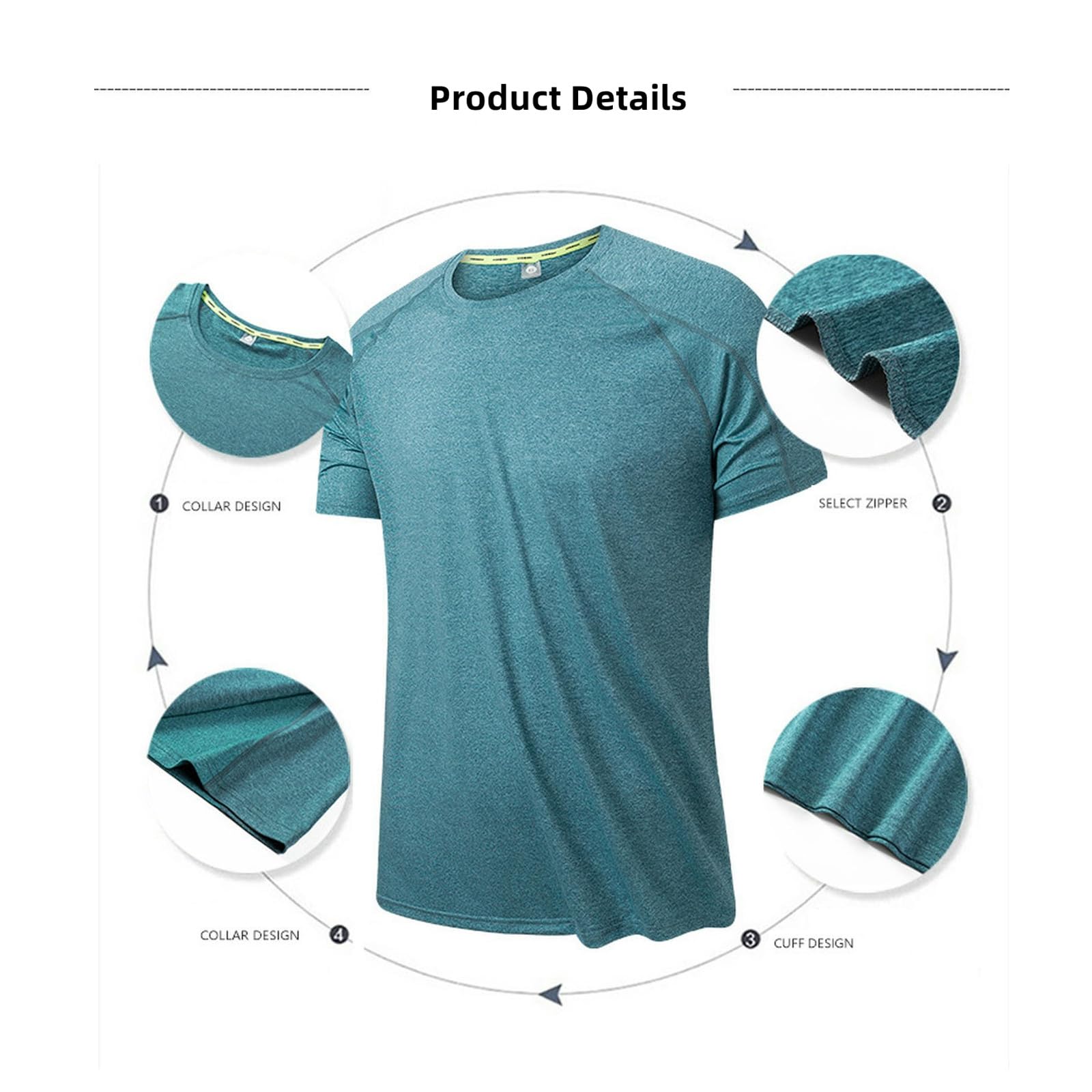 Męskie t-shirty męskie szybkoschnące koszulki sportowe - oddychające krótkie rękawy do biegania, siłowni, koszykówki i badmintona - wygodna odzież sportowa