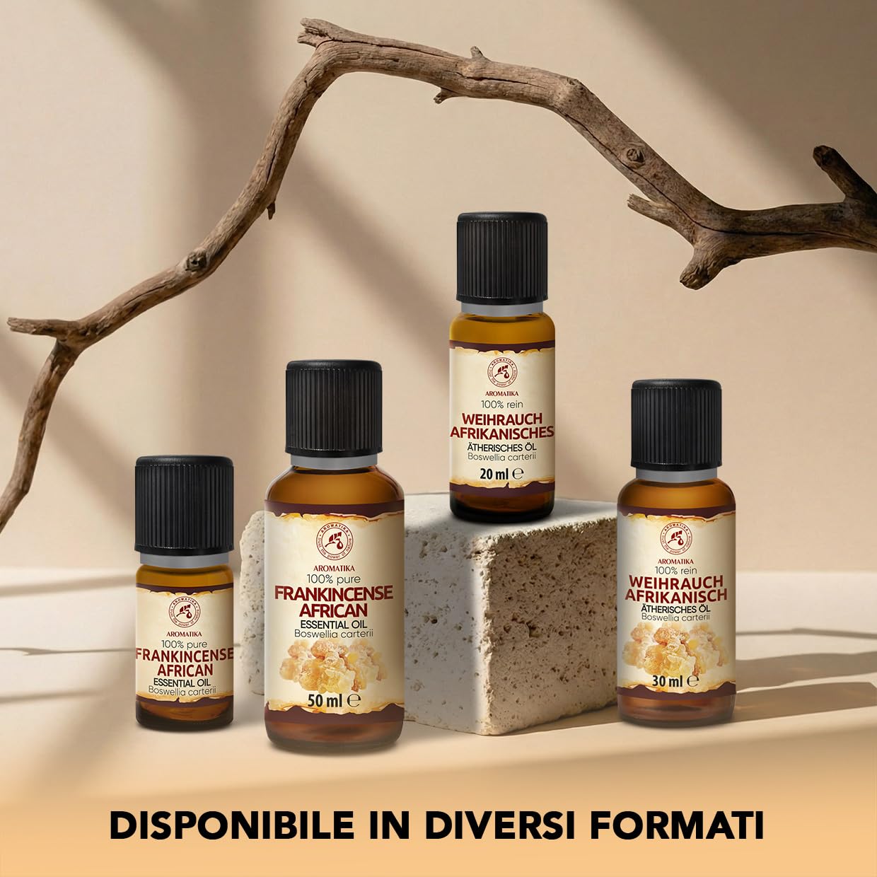 Olio Essenziale di Incenso Africano 50 ml – per Diffusori e Aromaterapia | Per aromaterapia, diffusori e lampade; saponi e candele; profumo per la casa; aroma caldo speziato; profumo d’ambiente