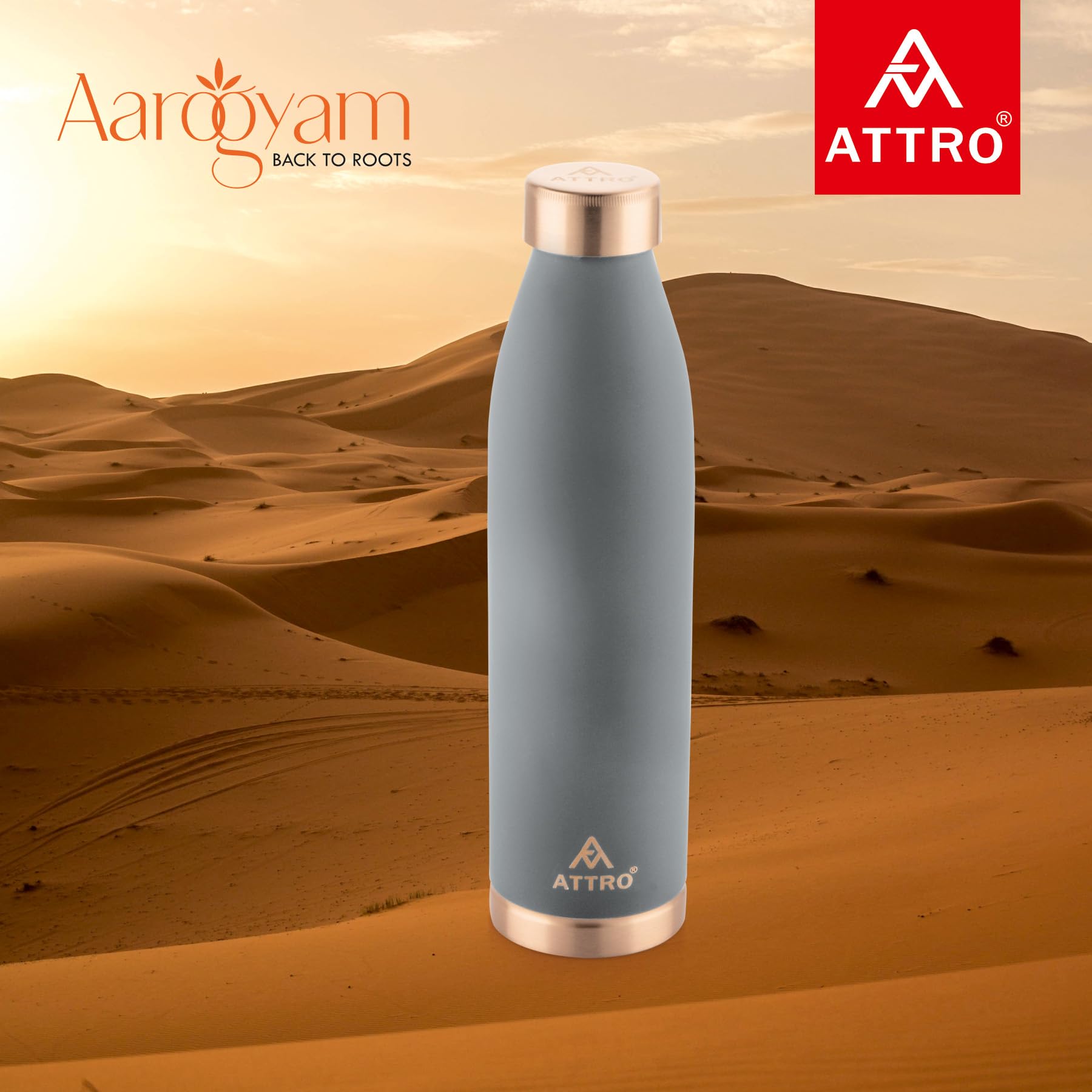 Attro Copper Water Bottle - 1000ml -5