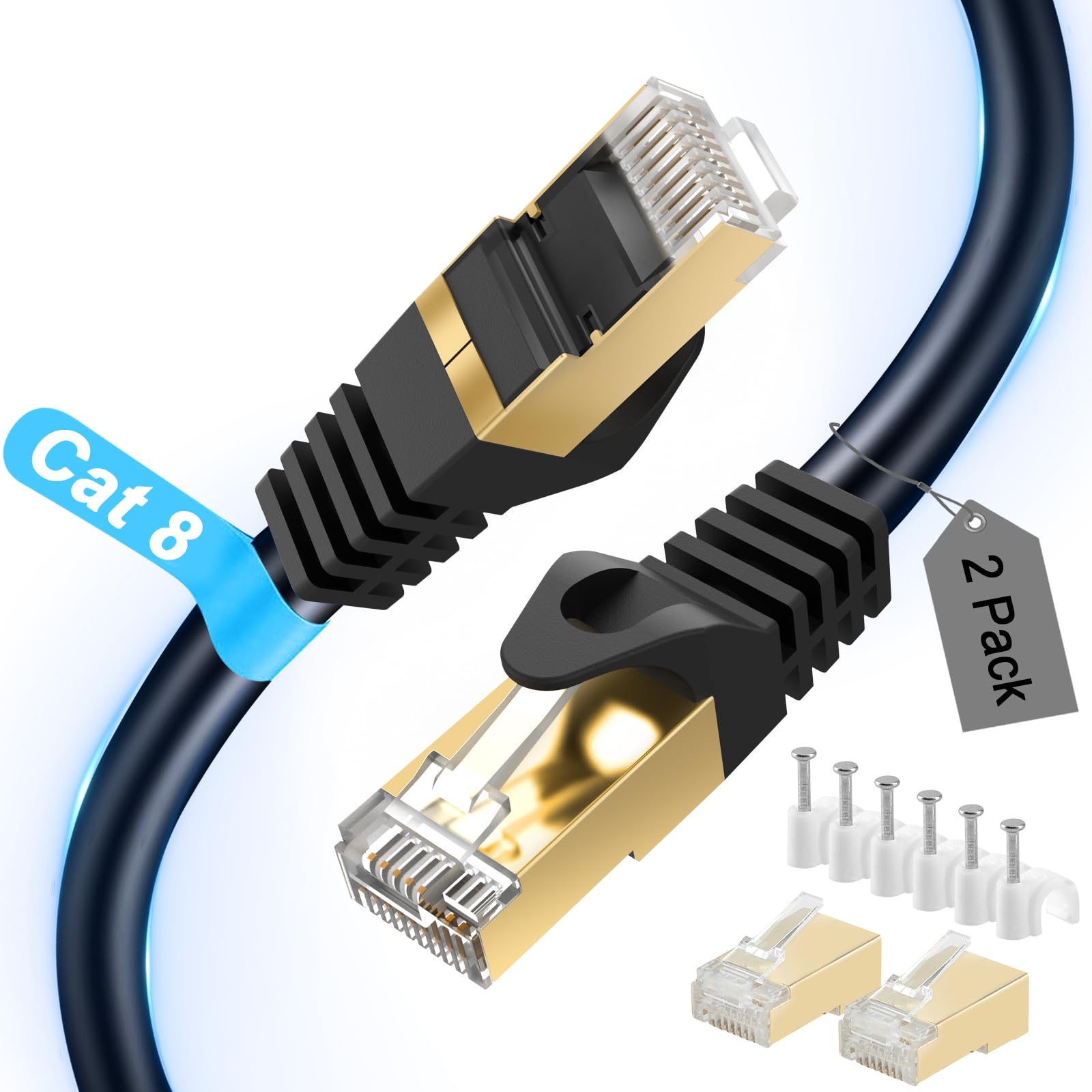 CAT 8 イーサネットケーブル シールド SFTP Amazon.co.jp: Cat 8 イーサネットケーブル 6フィート Ablian 26AWG