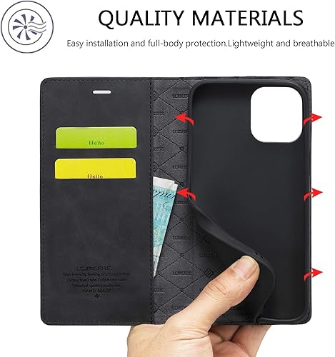 Miniatura 2 de EYZUTAK Funda de teléfono cartera para iPhone 13 Pro Max 6.7 pulgadas, Vintage Classic Matte Leather Wallet Case Flip Notebook Style Cover con