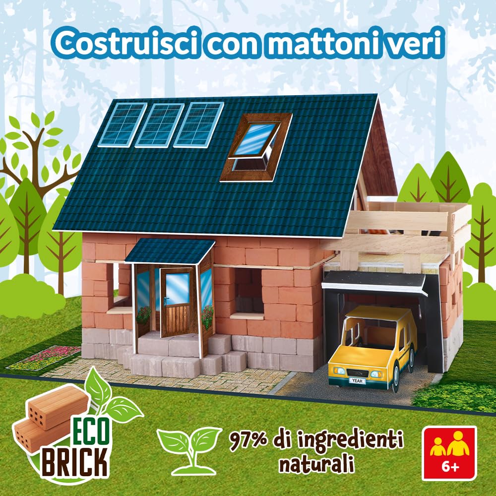 Brick Trick Trefl Casa/House - Costruisci con i Mattoncini, Veri Mattoncini ECO, 290 Mattoni, per Bambini dai 6 Anni