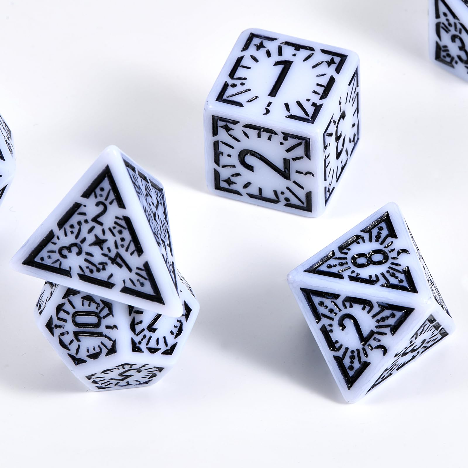 Dadi DND Retrò per Dungeons e Dragons - Set di Dadi D&D da Gioco con Dadi Bian