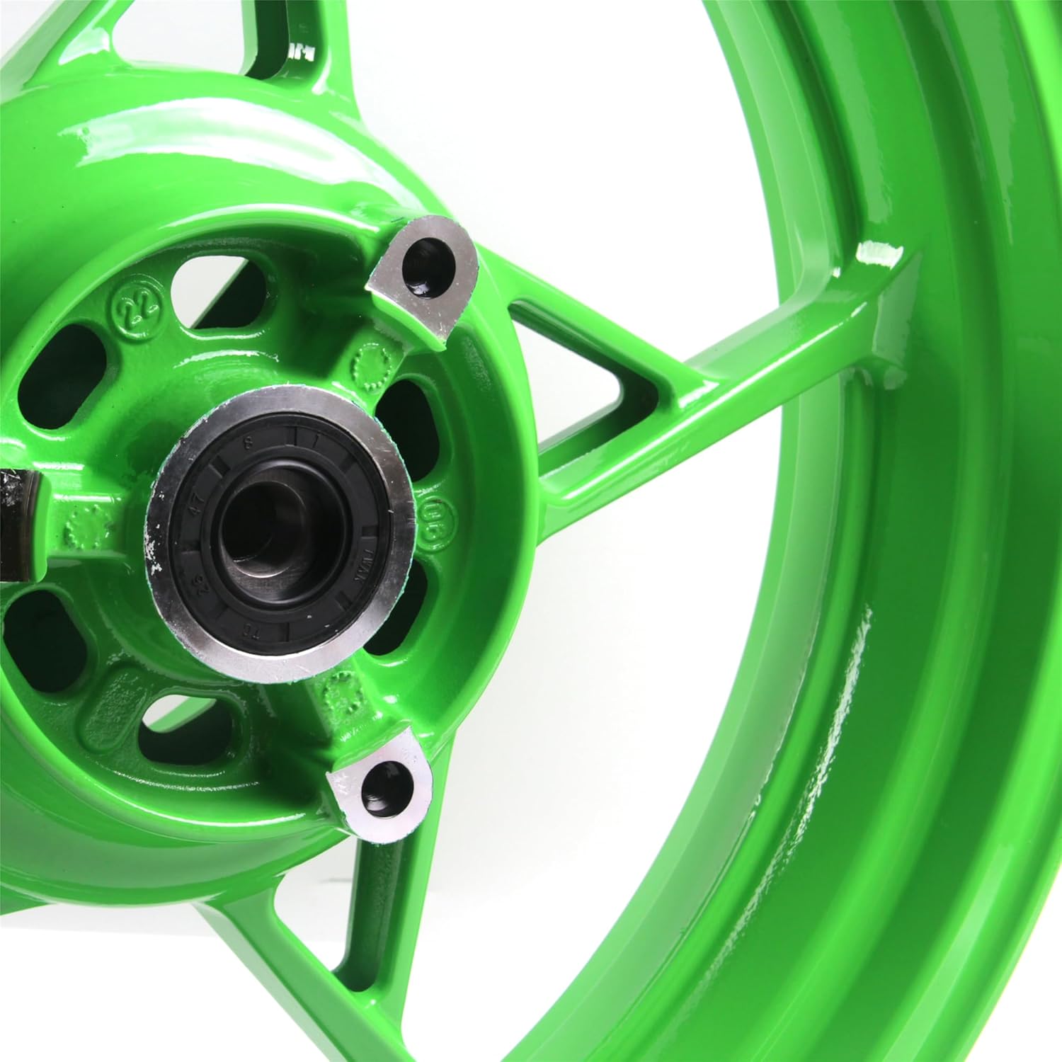 Green Rear Wheel Rim Compatible with Kawasaki Z900 ABS include 2017-2024, Z900 SE 2022-2023, Bearing include, Motorcycle Replacement Accessories Parts