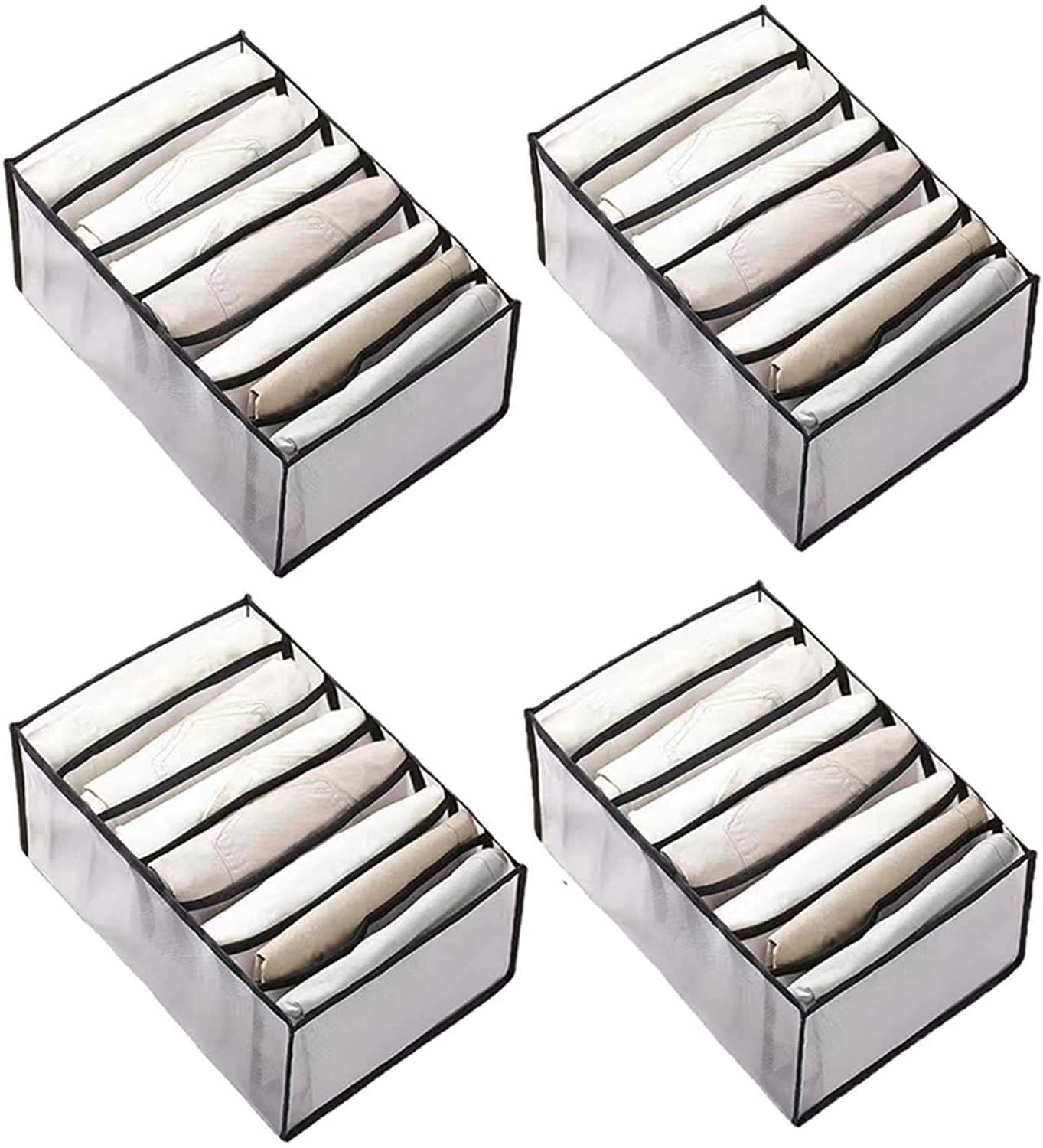 4 Pezzi Vano Portaoggetti Per Jeans Organizzatore Di Vestiti Per Guardaroba Organizzatore Per Cassetti Dell'armadio Pieghevole Scatola Di Separazione Della Rete Del Cassetto Risparmia Spazio