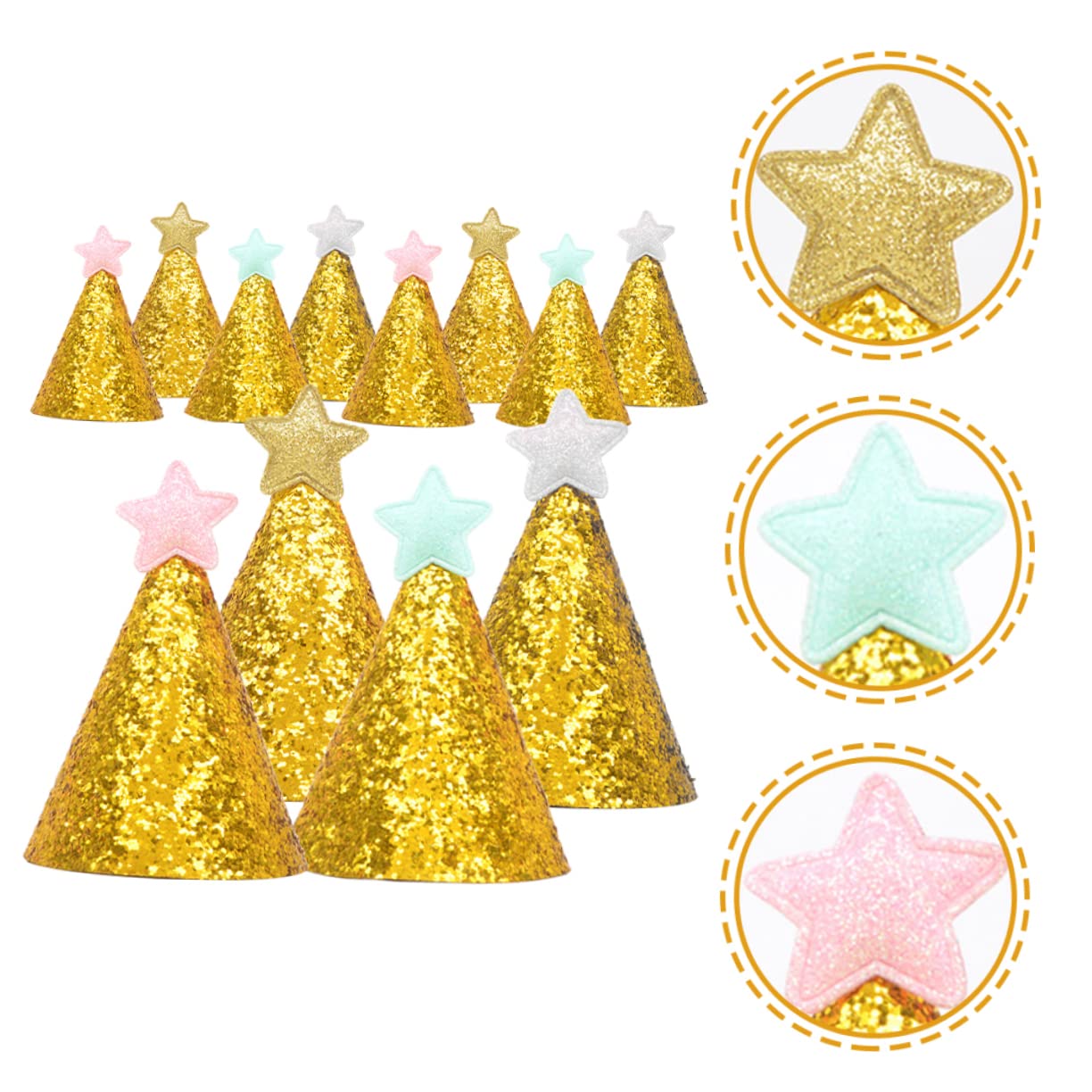 36 Stück Geburtstagshüte, Sternhüte, Stern Partyhüte, Kinderpartyhüte, Kinderhüte, Kindergeburtstagsparty Requisite, Partyhüte Für Kinder, Glitzerhüte, Kinderhüte, Miniaturhüte,