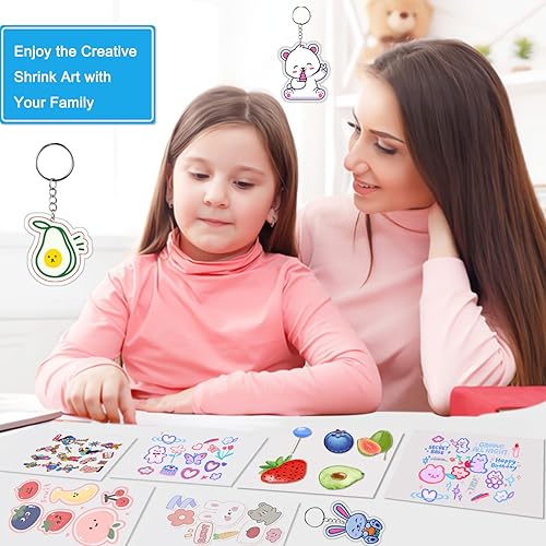 Vista 14 de Kit de hojas retráctiles de plástico retráctil, kit de papel retráctil Dink con 25 hojas de película retráctil+herramientas de arte retráctil