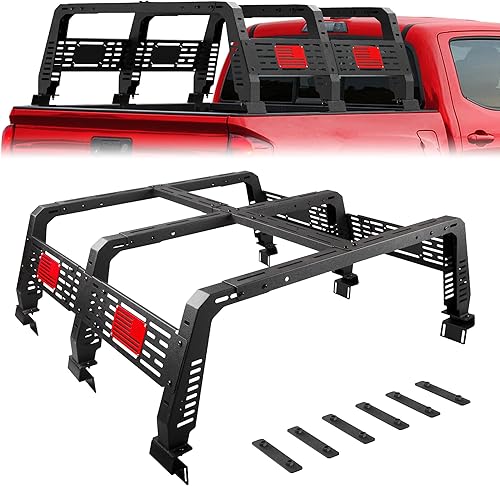 Estante alto para camión de 22.5 pulgadas con rieles de cama para camiones de tamaño completo, resistente para Toyota Tacoma 2005-2025, Tundra