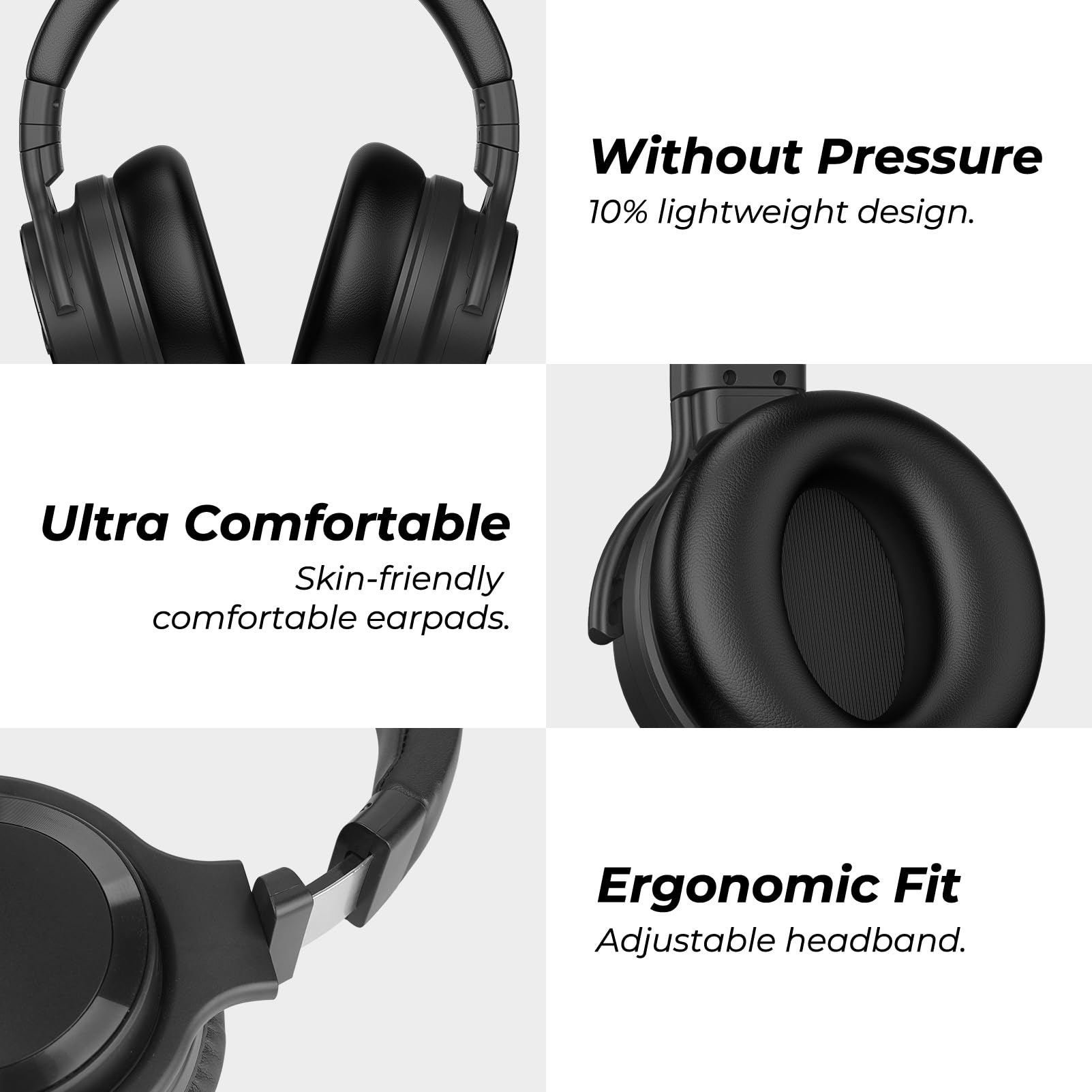 Active Noise Cancelling Bluetooth Headphones with Mic Model 2 - Dettaglio