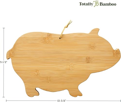 Miniatura 7 de Totally Bamboo Tabla de cortar de madera de bambú en forma de cerdo y tabla de embutidos