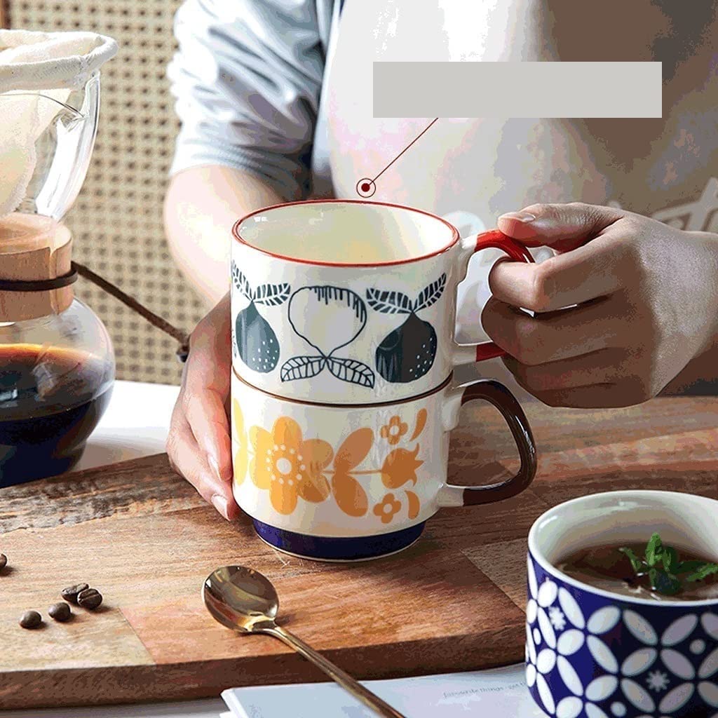 Tazza in ceramica con manico in ceramica, 4 x 270 ml