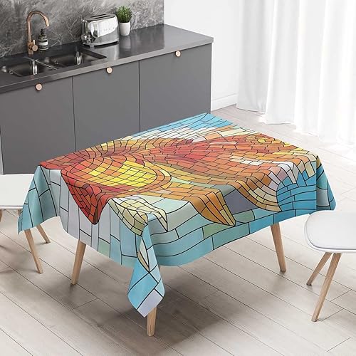 Vista 39 de Mantel Bohochic Redondo para Mesa de 4 Sillas de tela para decoración del hogar, cena, 30 x 30 pulgadas