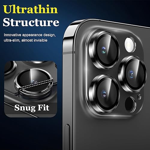 Miniatura 6 de YMHML Protector de lente de cámara para iPhone 15 ProiPhone 15 Pro Max, aleación de vidrio templado, cubierta completa de metal, protección contra